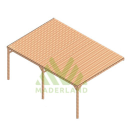Pergola adossée en bois massif Rennes de 24 m² - 6 x 4 m – Toiture en bois