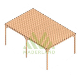 Pergola autoportée en bois massif Dijon de 24 m² - 6 x 4 m – Toiture en bois