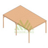 Pergola autoportée en bois massif Dijon de 24 m² - 6 x 4 m – Toiture en bois