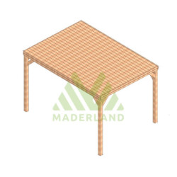Pergola autoportée en bois lamellé collé Strasbourg de 12 m² - 4 x 3 m – Toiture en bois