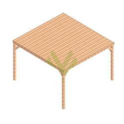 Pergola autoportée en bois lamellé collé Strasbourg de 16 m² - 4 x 4 m – Toiture en bois