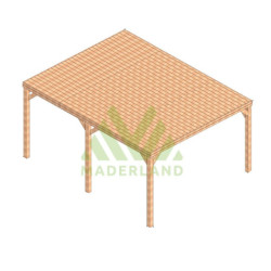 Pergola autoportée en bois lamellé collé Strasbourg de 20 m² - 5 x 4 m – Toiture en bois