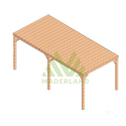 Pergola autoportée en bois lamellé collé Strasbourg de 18 m² - 6 x 3 m – Toiture en bois