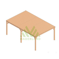 Pergola autoportée en bois lamellé collé Strasbourg de 24 m² - 6 x 4 m – Toiture en bois
