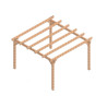Carport Nîmes en bois lamellé collé de 20 m² - 5 x 4 m – Sans toiture