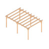 Carport Nîmes en bois lamellé collé de 24 m² - 6 x 4 m – Sans toiture
