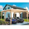 Carport Nîmes en bois lamellé collé de 24 m² - 6 x 4 m – Sans toiture