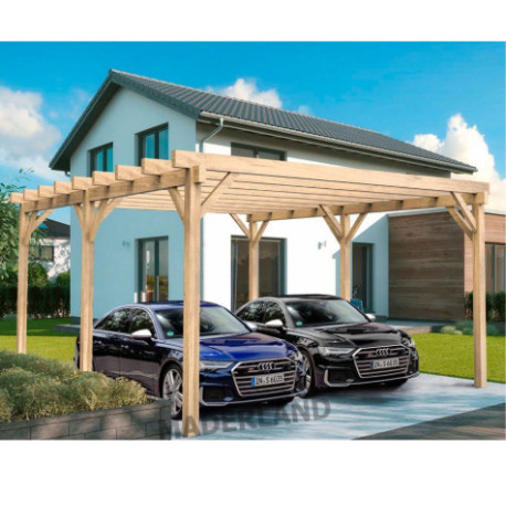 Carport Nîmes en bois lamellé collé de 32 m² - 8 x 4 m – Sans toiture