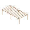 Carport Nîmes en bois lamellé collé de 50 m² - 10 x 5 m – Sans toiture