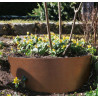 Bordure de jardin - Jardinière en pente demi-rond en acier Corten – 96,5 x 1 x 34 cm