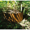 Bordure de jardin - Jardinière en pente demi-rond en acier Corten – 96,5 x 1 x 34 cm