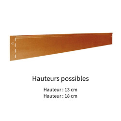Bordure de jardin en acier Corten 118 x 0,065 x 13 cm