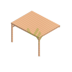 Pergola adossée en bois lamellé-collé Reims de 12 m² - 4 x 3 m – Toiture en bois