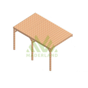 Pergola adossée en bois Lamellé-collé Reims de 15 m² - 5 x 3 m – Toiture en bois