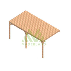 Pergola adossée en bois Lamellé-collé Reims de 18 m² - 6 x 3 m – Toiture en bois