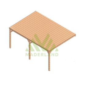 Pergola adossée en bois Lamellé -collé Reims de 24 m² - 6 x 4 m – Toiture en bois