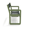 Banc de jardin Chardonnay 2 places avec accoudoirs en IPRA et aluminium laqué VERT SAUGE – Assise courte