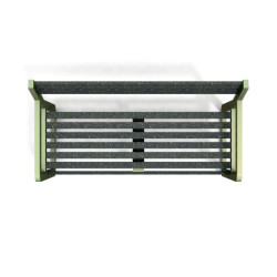 Banc de jardin Chardonnay 2 places avec accoudoirs en IPRA et aluminium laqué VERT SAUGE – Assise courte