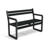 Banc de jardin Chardonnay 2 places avec accoudoirs en IPRA et aluminium laqué NOIR – Assise Longue