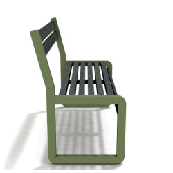 Banc de jardin Chardonnay 2 places en IPRA et aluminium laqué Vert Sauge – Assise Courte