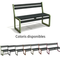 Banc de jardin Chardonnay 2 places en IPRA et aluminium laqué Vert Sauge – Assise Courte