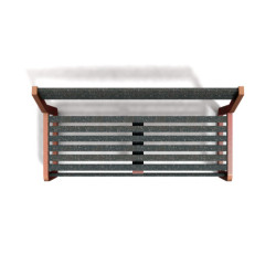 Banc de jardin Chardonnay 2 places en IPRA et aluminium laqué Rouille – Assise Courte