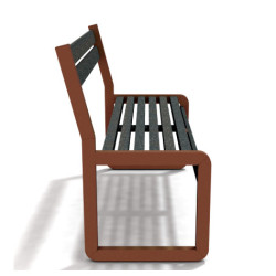 Banc de jardin Chardonnay 2 places en IPRA et aluminium laqué Rouille – Assise Courte