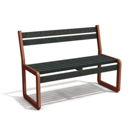 Banc de jardin Chardonnay 2 places en IPRA et aluminium laqué Rouille – Assise Courte