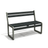 Banc de jardin Chardonnay 2 places en IPRA et aluminium laqué Gris Anthracite – Assise Courte