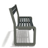 Banc de jardin Chardonnay 2 places en IPRA et aluminium laqué Gris Anthracite – Assise Courte