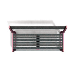 Banc de jardin Chardonnay 2 places en IPRA et aluminium laqué Rose Poudré – Assise Courte