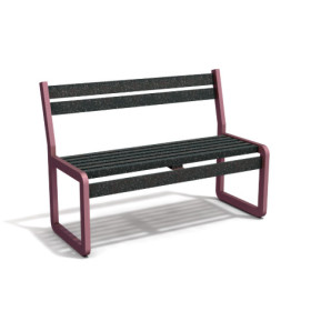 Banc de jardin Chardonnay 2 places en IPRA et aluminium laqué Rose Poudré – Assise Courte