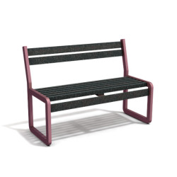 Banc de jardin Chardonnay 2 places en IPRA et aluminium laqué Rose Poudré – Assise Courte