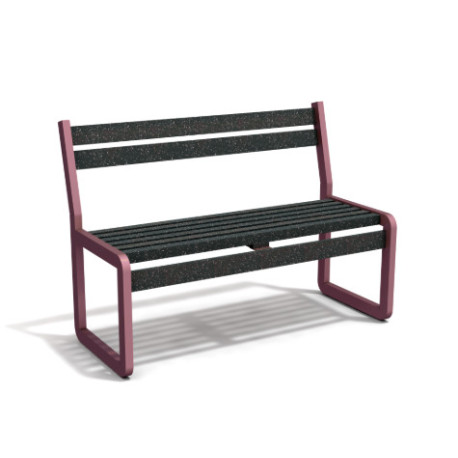 Banc de jardin Chardonnay 2 places en IPRA et aluminium laqué Rose Poudré – Assise Courte
