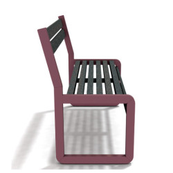 Banc de jardin Chardonnay 2 places en IPRA et aluminium laqué Rose Poudré – Assise Courte