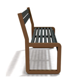 Banc de jardin Chardonnay 2 places en IPRA et aluminium laqué Terre Battue – Assise Courte