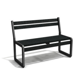 Banc de jardin Chardonnay 2 places en IPRA et aluminium Noir – Assise Courte