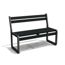Banc de jardin Chardonnay 2 places en IPRA et aluminium Noir – Assise Courte