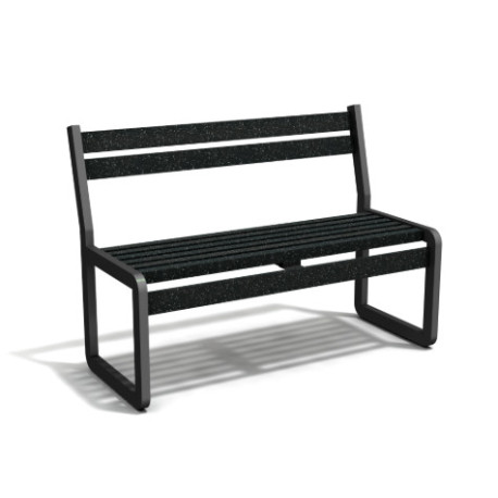 Banc de jardin Chardonnay 2 places en IPRA et aluminium Noir – Assise Courte