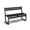 Banc de jardin Chardonnay 2 places en IPRA et aluminium Noir – Assise Courte