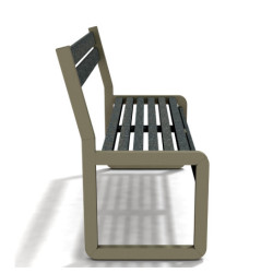 Banc de jardin Chardonnay 2 places en IPRA et aluminium laqué Sable Claire – Assise Courte