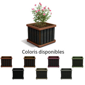 Jardinière Chardonnay en IPRA et aluminium laqué couleur rouille – 55 x 55 x 45 cm