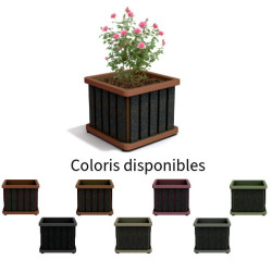 Jardinière Chardonnay en IPRA et aluminium laqué couleur rouille – 55 x 55 x 45 cm