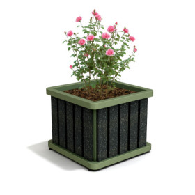 Jardinière Chardonnay en IPRA et aluminium laqué couleur Vert Sauge – 55 x 55 x 45 cm