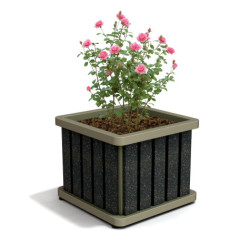 Jardinière Chardonnay en IPRA et aluminium laqué couleur Sable Clair – 55 x 55 x 45 cm