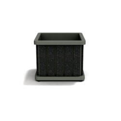 Jardinière Chardonnay en IPRA et aluminium laqué couleur Gris Anthracite – 55 x 55 x 45 cm