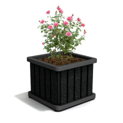 Jardinière Chardonnay en IPRA et aluminium laqué couleur Noir – 55 x 55 x 45 cm