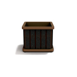 Jardinière Chardonnay en IPRA et aluminium laqué couleur terre battue – 55 x 55 x 45 cm