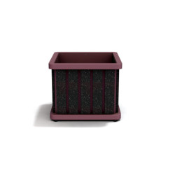 Jardinière Chardonnay en IPRA et aluminium laqué couleur rose poudrée – 55 x 55 x 45 cm