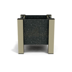 Jardinière carrée Floralu en IPRA et Aluminium laqué Sable Clair – 40 x 40 x 40 cm